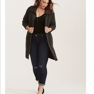 Torrid Gray Knit Cardigan Coat